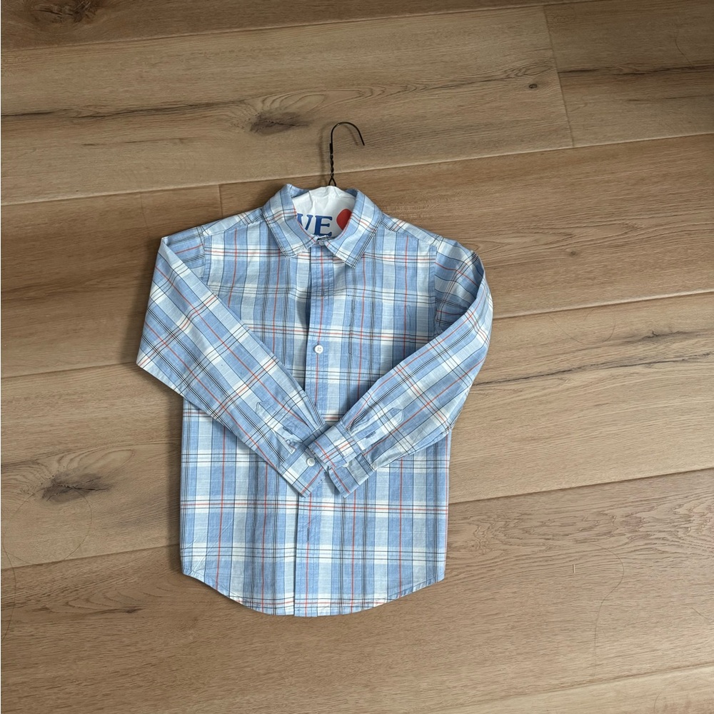 Janie And Jack Plaid Button Down Top Size 6